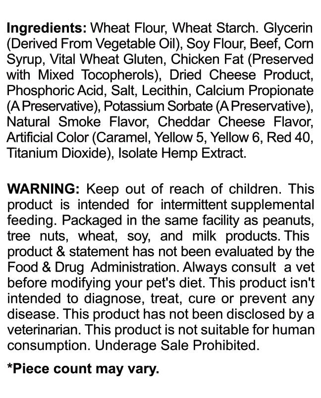 CBD Pet Treat 16oz 200mg - Soft Chew - Bacon Bites