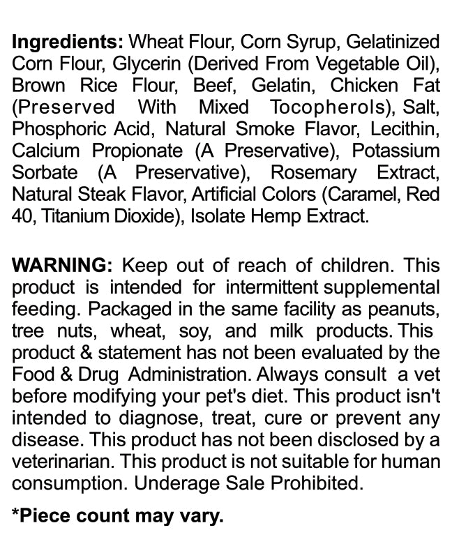 CBD Pet Treat 16oz 400mg - Soft Chew - Baked Bones