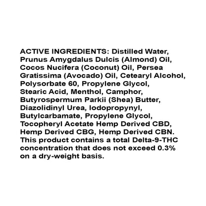 CBD 2oz Cream w/ Menthol 3000mg Roll-On