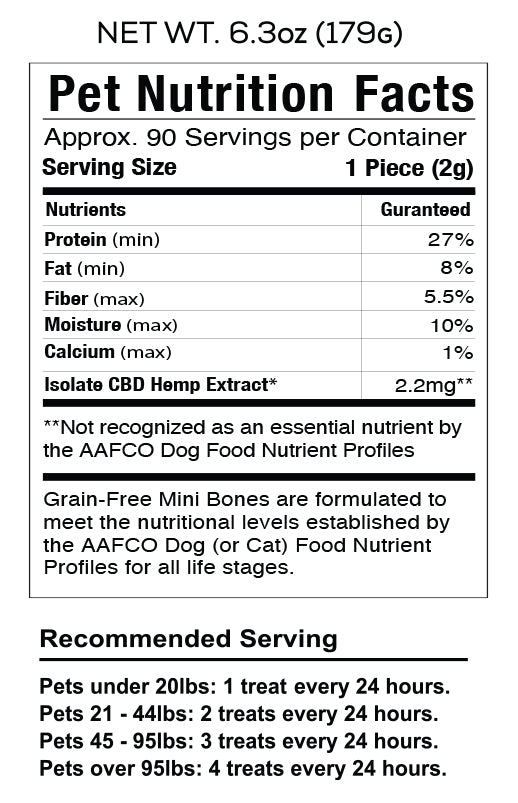 CBD Pet Treat 16oz 200mg - Soft Chew - Baked Bones
