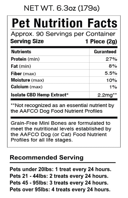 CBD Pet Treat 16oz 200mg - Soft Chew - Baked Bones